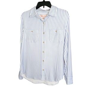 Philosophy Blue and White Button Down Shirt